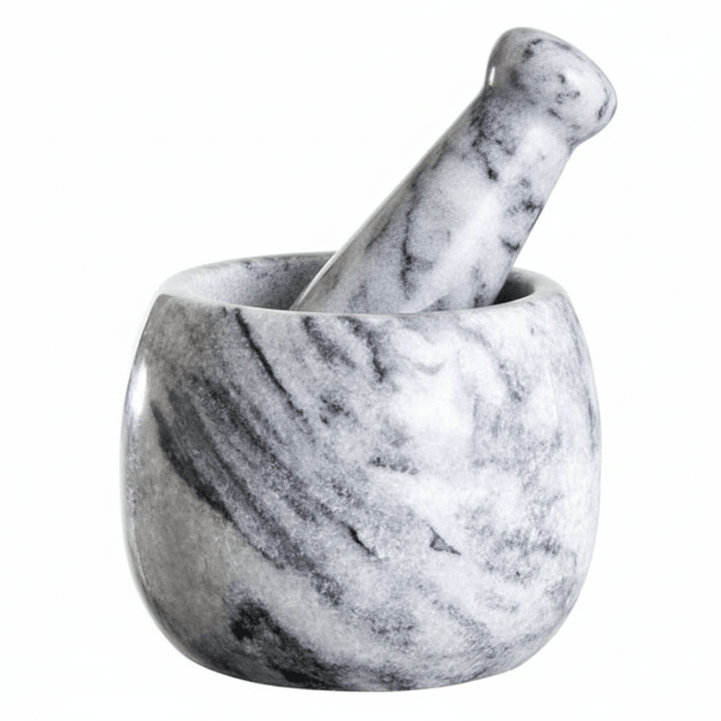 Salerno Grey Marble Clean Sided Mortar And Pestle