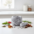 Salerno Grey Marble Clean Sided Mortar And Pestle