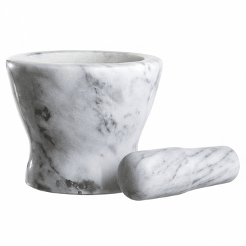 Salerno Grey Marble Curved Mortar And Pestle