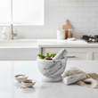 Salerno Grey Marble Mortar And Pestle With Rim