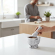 Salerno Grey Marble Mortar And Pestle With Rim