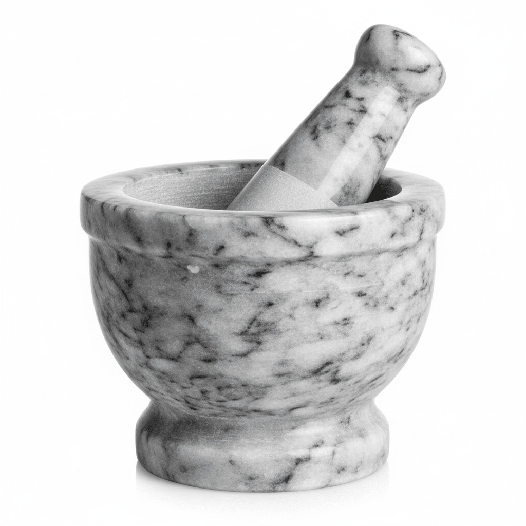Salerno Grey Marble Mortar And Pestle With Rim