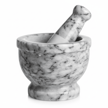 Salerno Grey Marble Mortar And Pestle With Rim