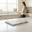 Salerno Large White Marble Rectangular Chopping and Serving Board