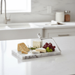 Salerno White Marble Cheese Board with Slicer
