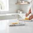Salerno White Marble Cheese Board with Slicer