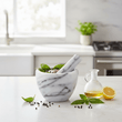 Salerno White Marble Mortar And Pestle