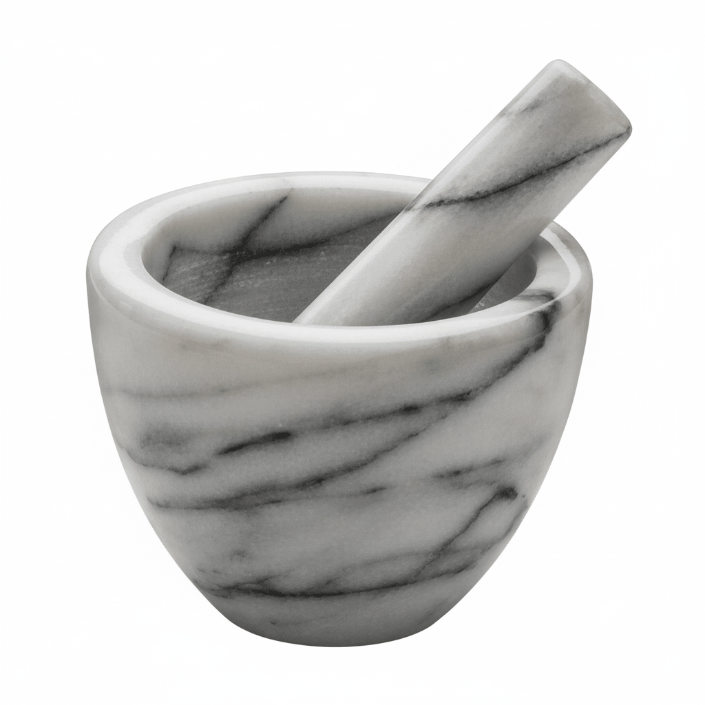 Salerno White Marble Mortar And Pestle
