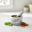 Salerno White Marble Mortar And Pestle