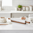 Salerno White Marble Rolling Pin With Wooden Handles