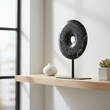 Salmo Extra Small Round Black Marble Disc Sculpture
