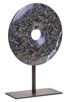 Salmo Extra Small Round Black Marble Disc Sculpture