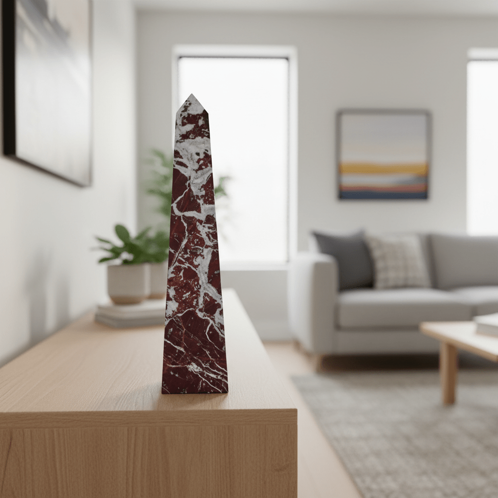 Salmo Large Red Marble Obelisk