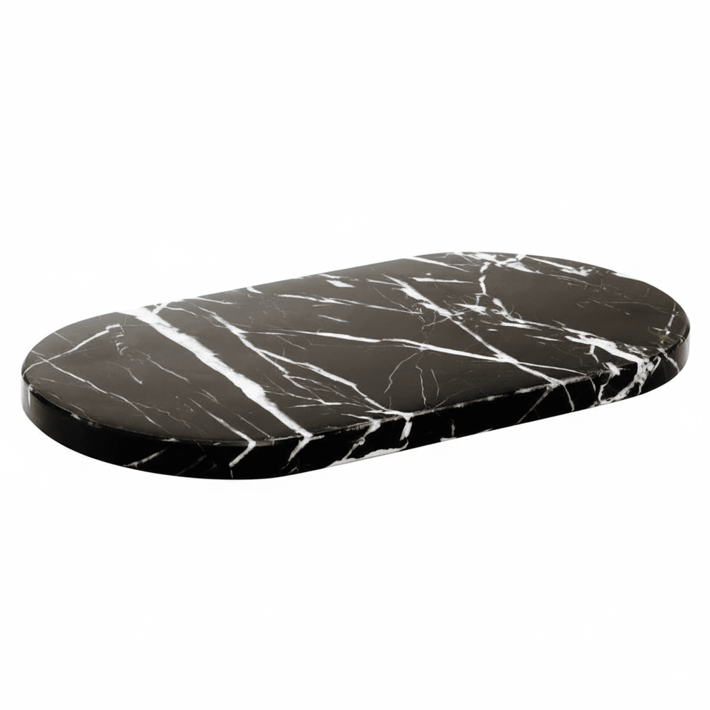 Salmo Oval Black Marble Serving Board