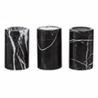 Salmo Set Of Three Black Marble Tealight Holders