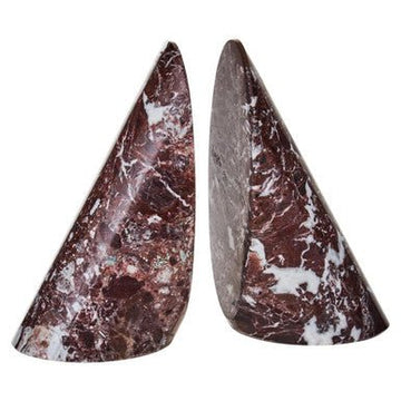 Salmo Set Of Two Red Marble Bookends