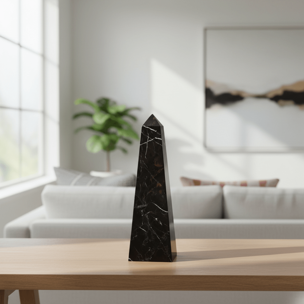 Salmo Small Black Marble Obelisk