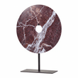 Salmo Small Round Red Marble Disc Sculpture