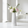 Salmo White Marble Tapered Vase