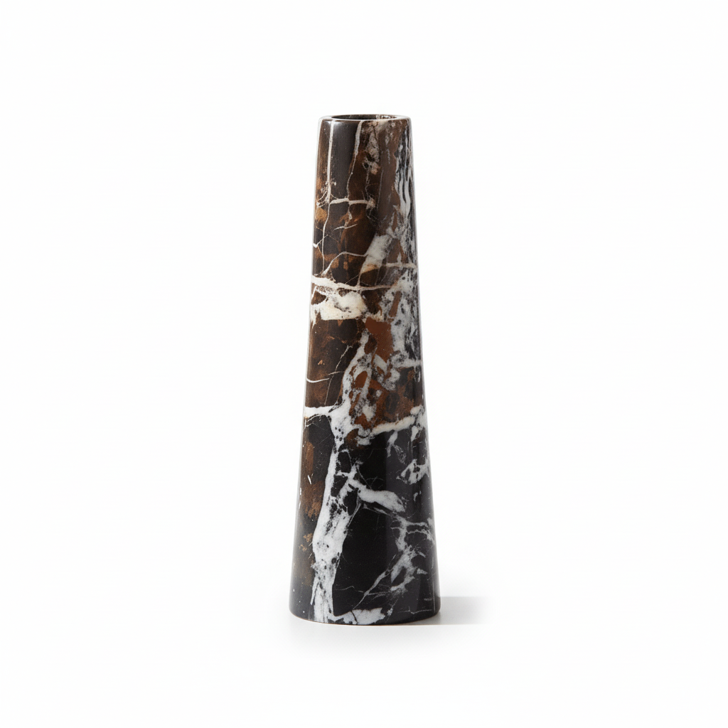 Salmo Black Marble Tapered Vase