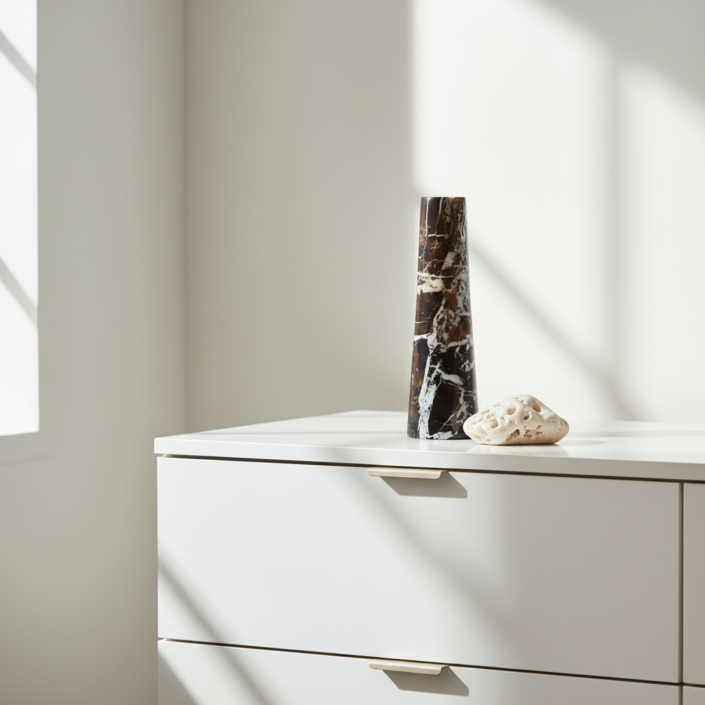 Salmo Black Marble Tapered Vase
