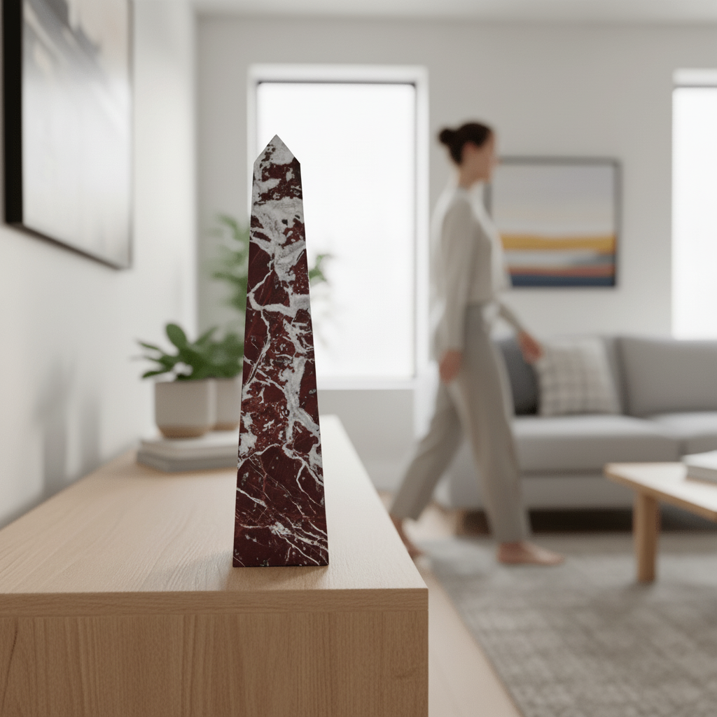 Salmo Large Red Marble Obelisk