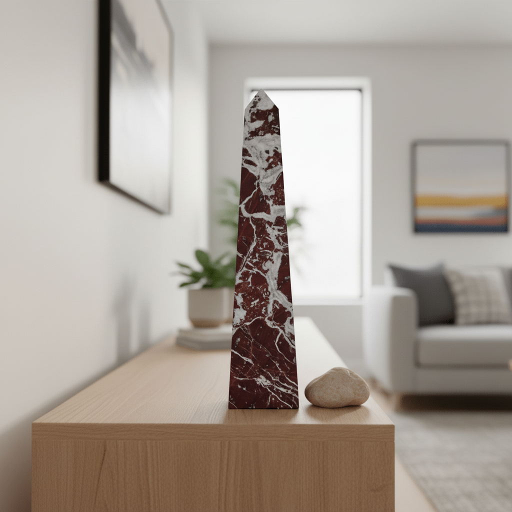 Salmo Large Red Marble Obelisk