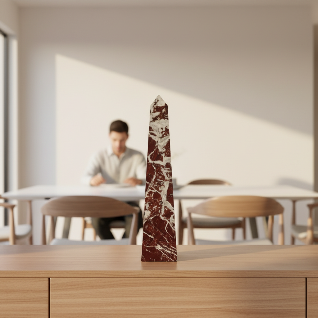 Salmo Large Red Marble Obelisk