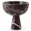 Salmo Large Red Marble Pedestal Bowl