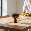 Salmo Large Red Marble Pedestal Bowl