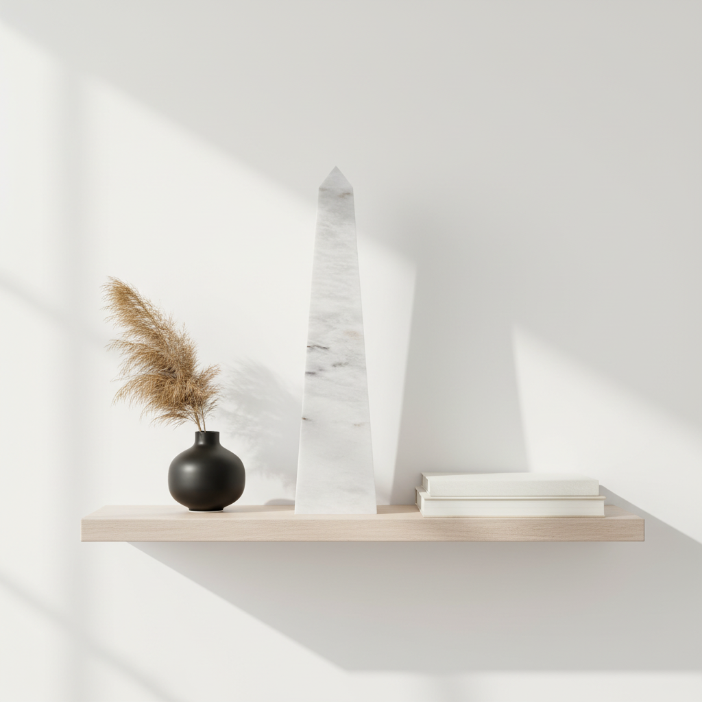 Salmo Large White Marble Obelisk