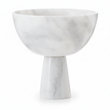 Salmo Large White Marble Pedestal Bowl