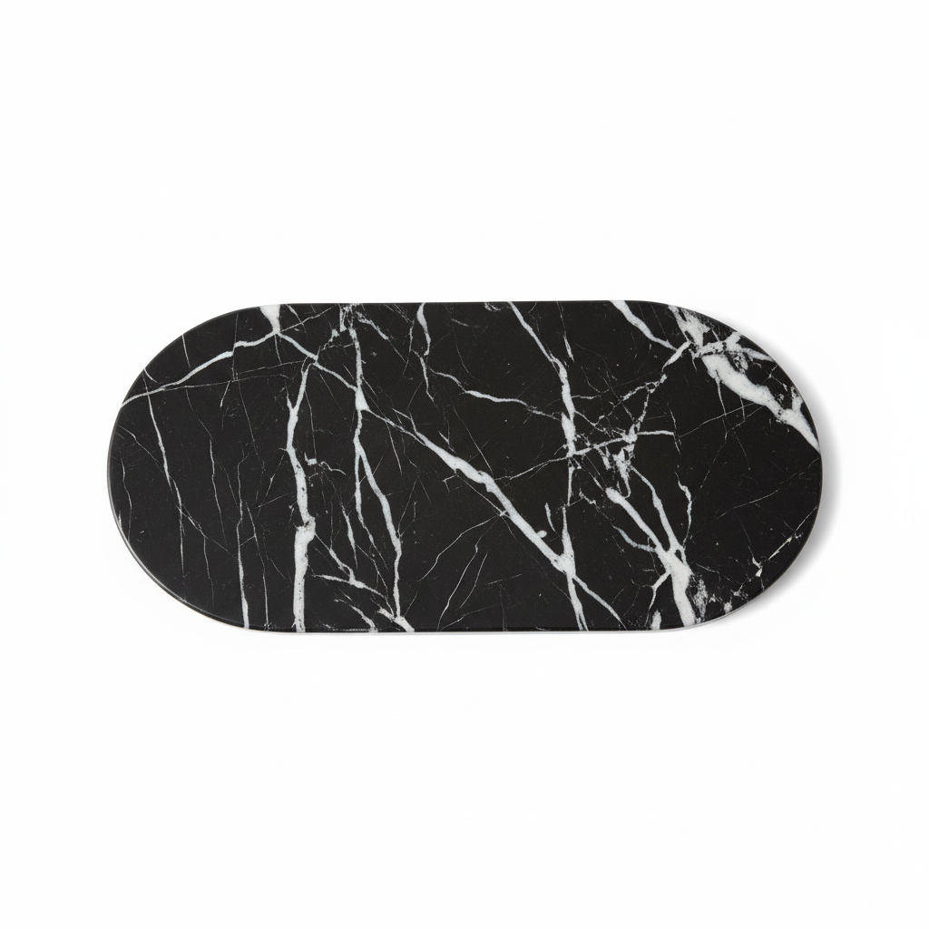 Salmo Oval Black Marble Serving Board
