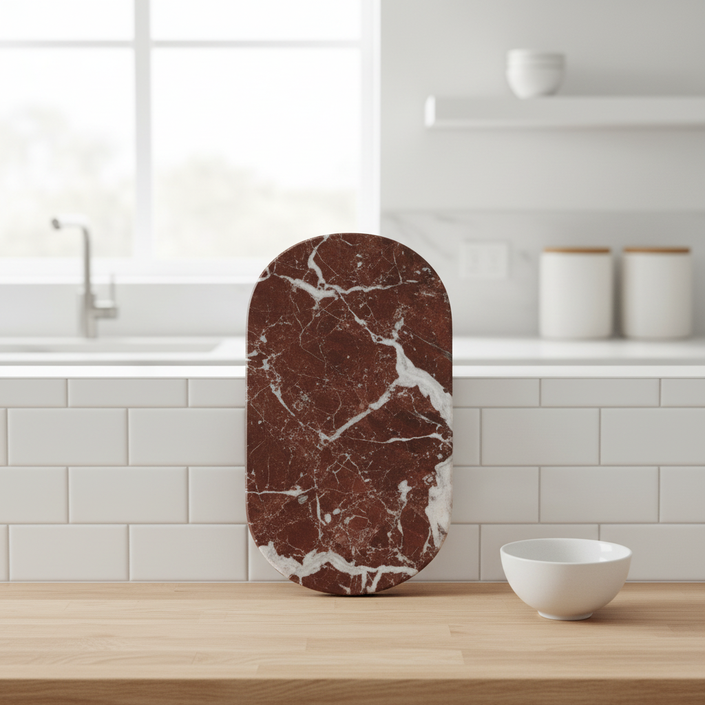 Salmo Oval Red Marble Serving Board