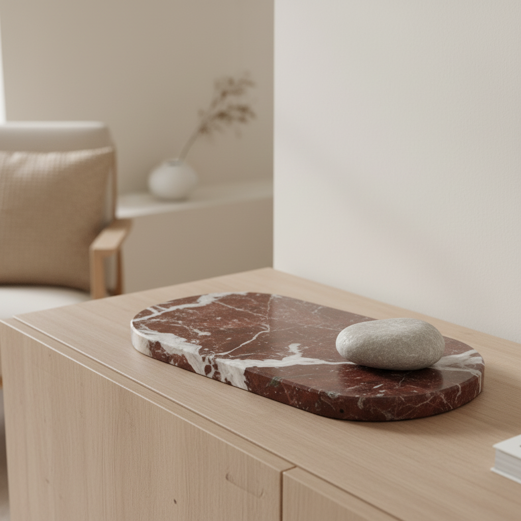 Salmo Oval Red Marble Serving Board