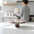 Salmo Red Marble Cake Stand