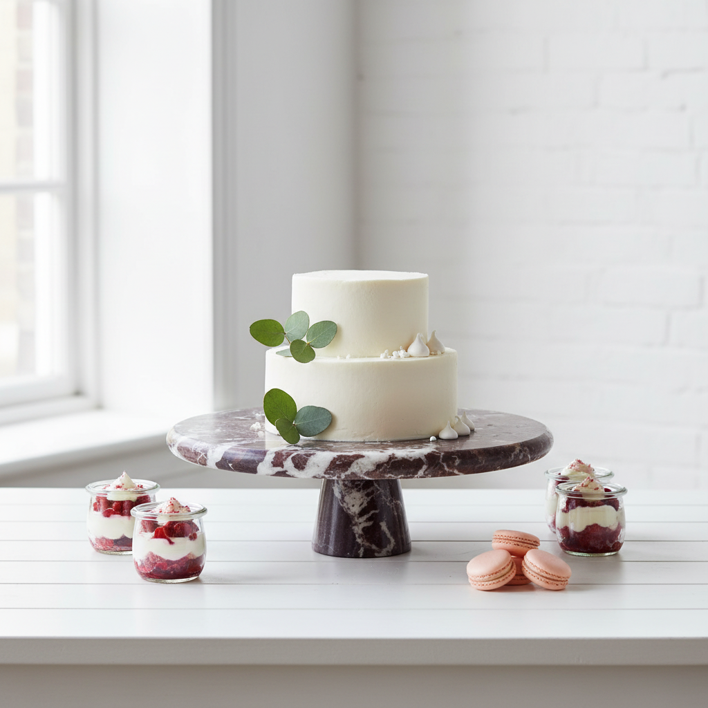 Salmo Red Marble Cake Stand
