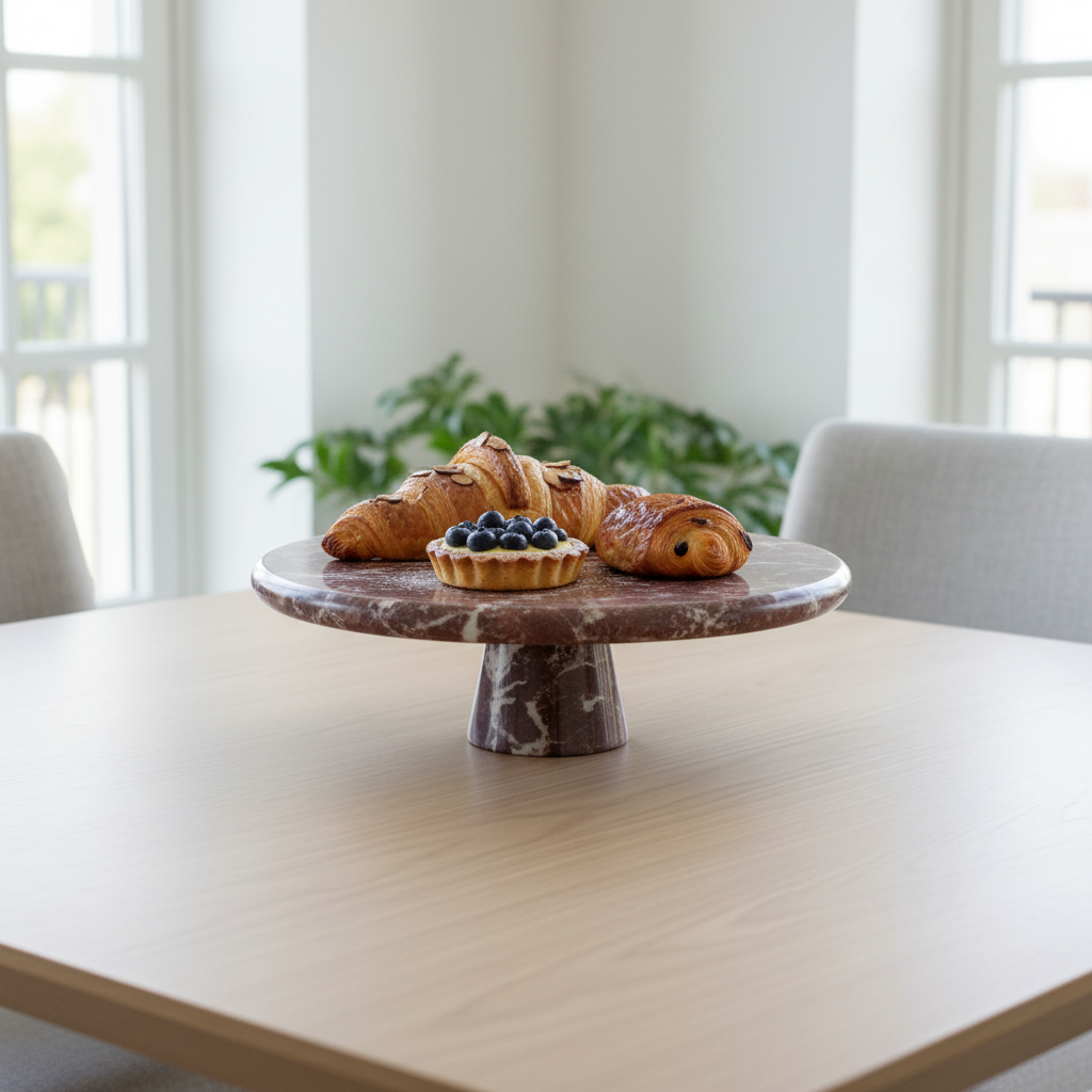 Salmo Red Marble Cake Stand