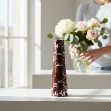Salmo Red Marble Tapered Vase