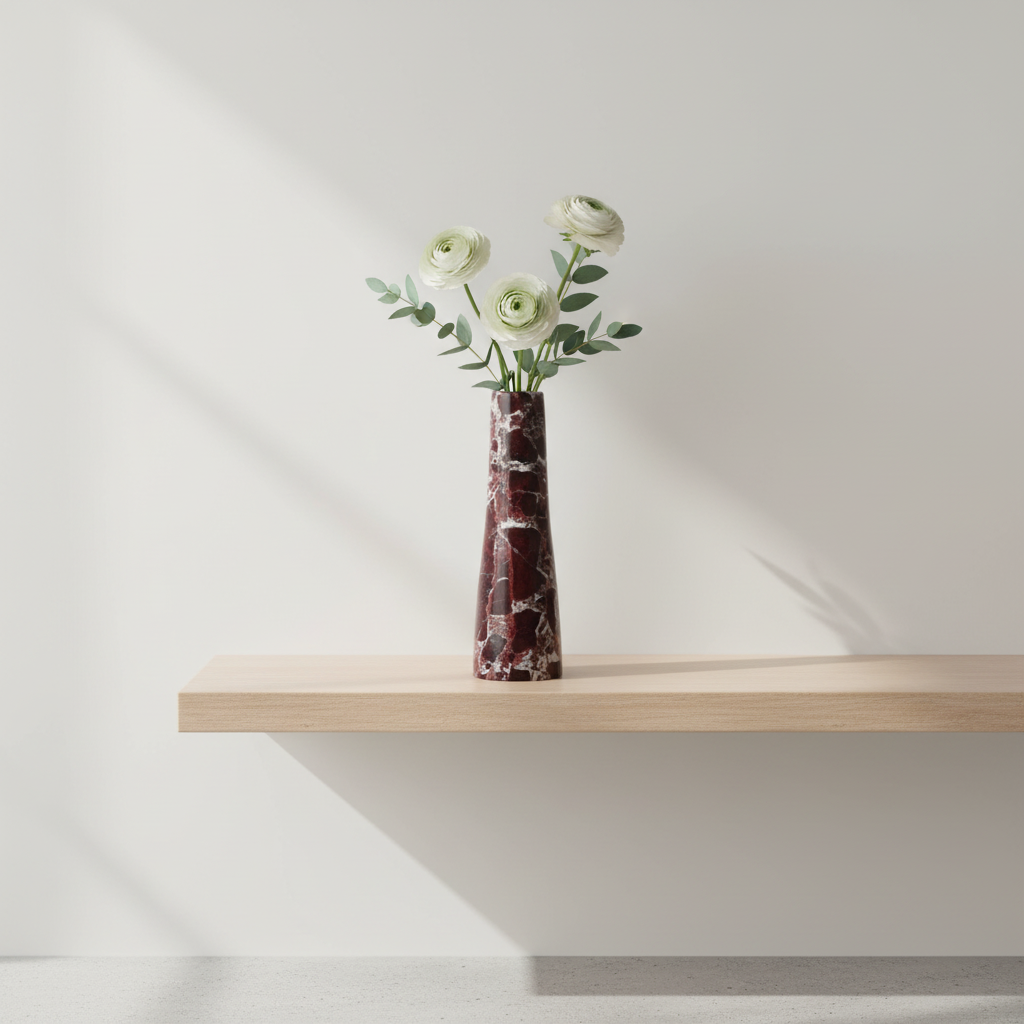 Salmo Red Marble Tapered Vase