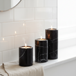 Salmo Set Of Three Black Marble Tealight Holders