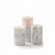 Salmo Set Of Three White Marble Tealight Holders