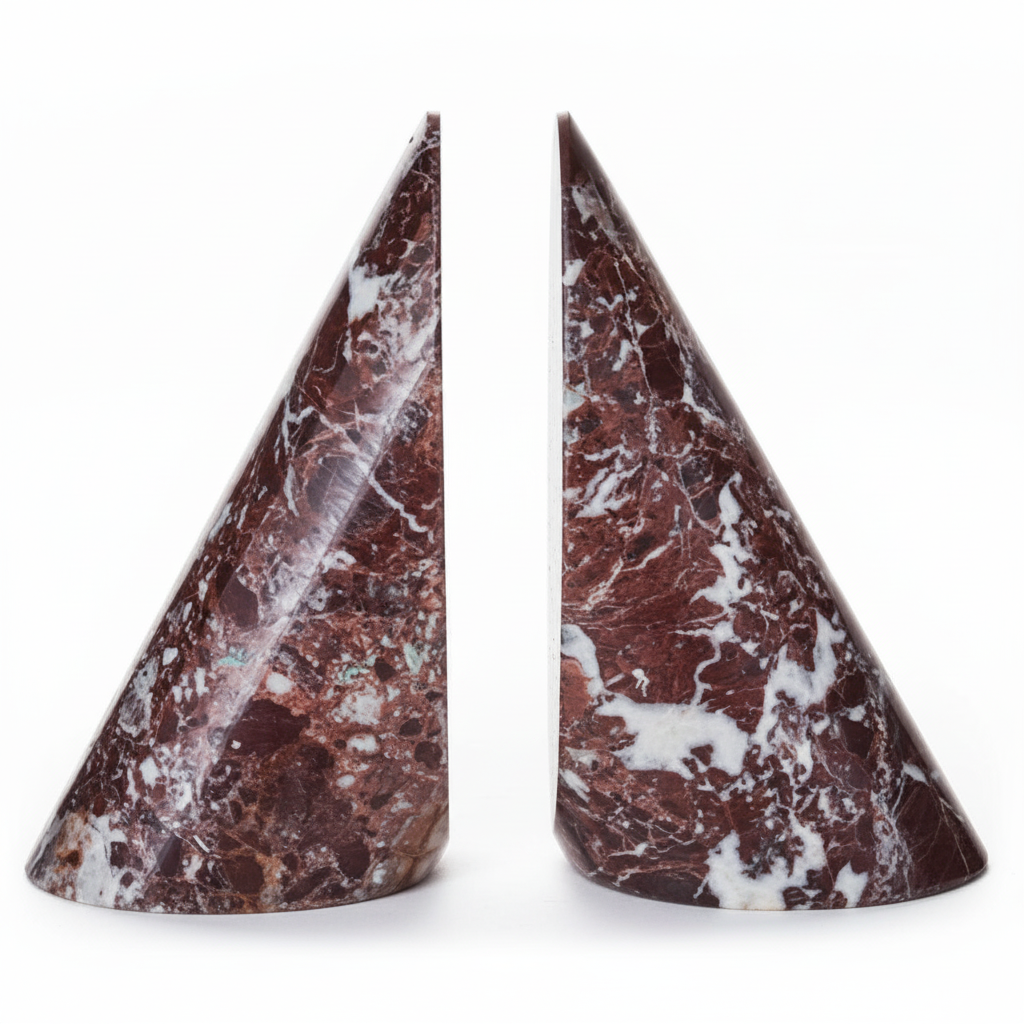 Salmo Set Of Two Red Marble Bookends
