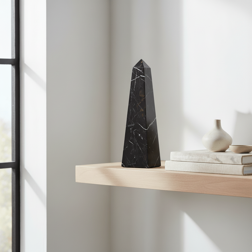 Salmo Small Black Marble Obelisk