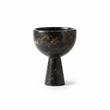 Salmo Small Black Marble Pedestal Bowl