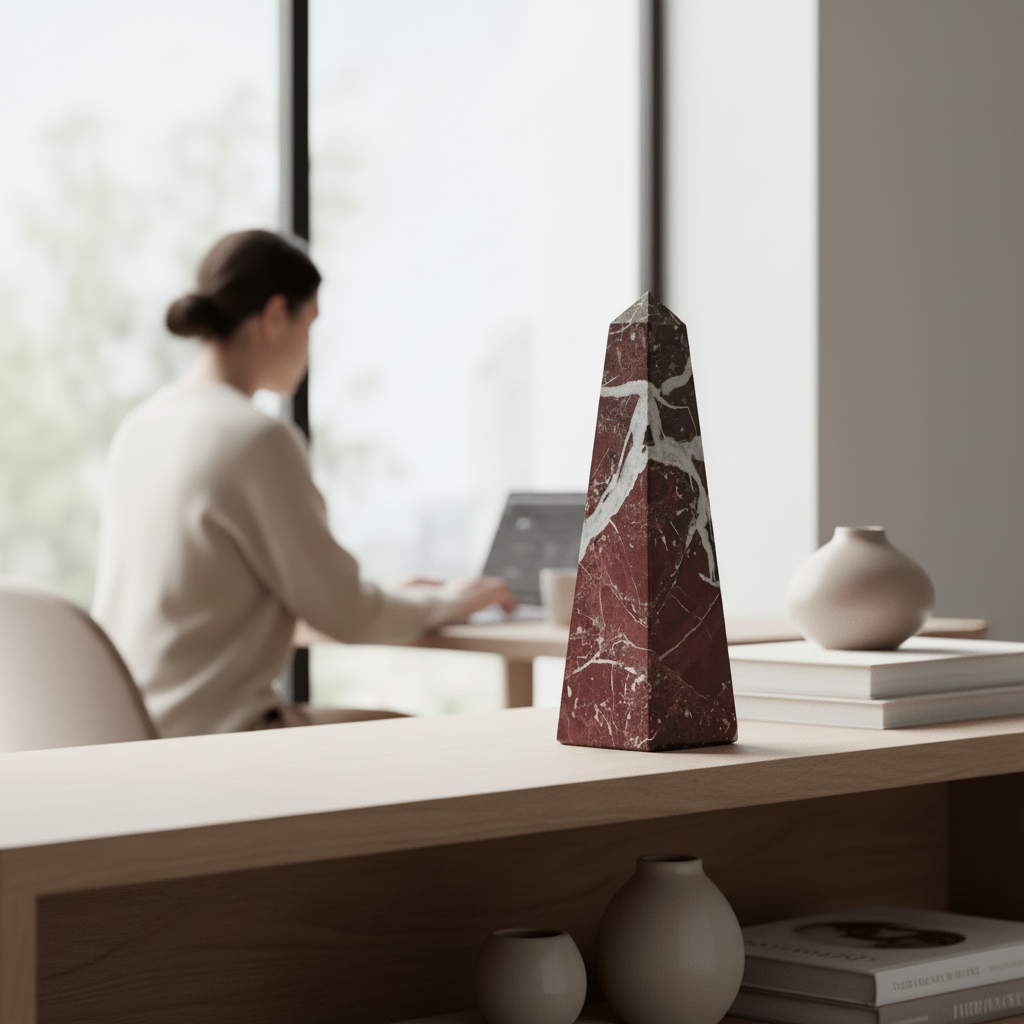 Salmo Small Red Marble Obelisk