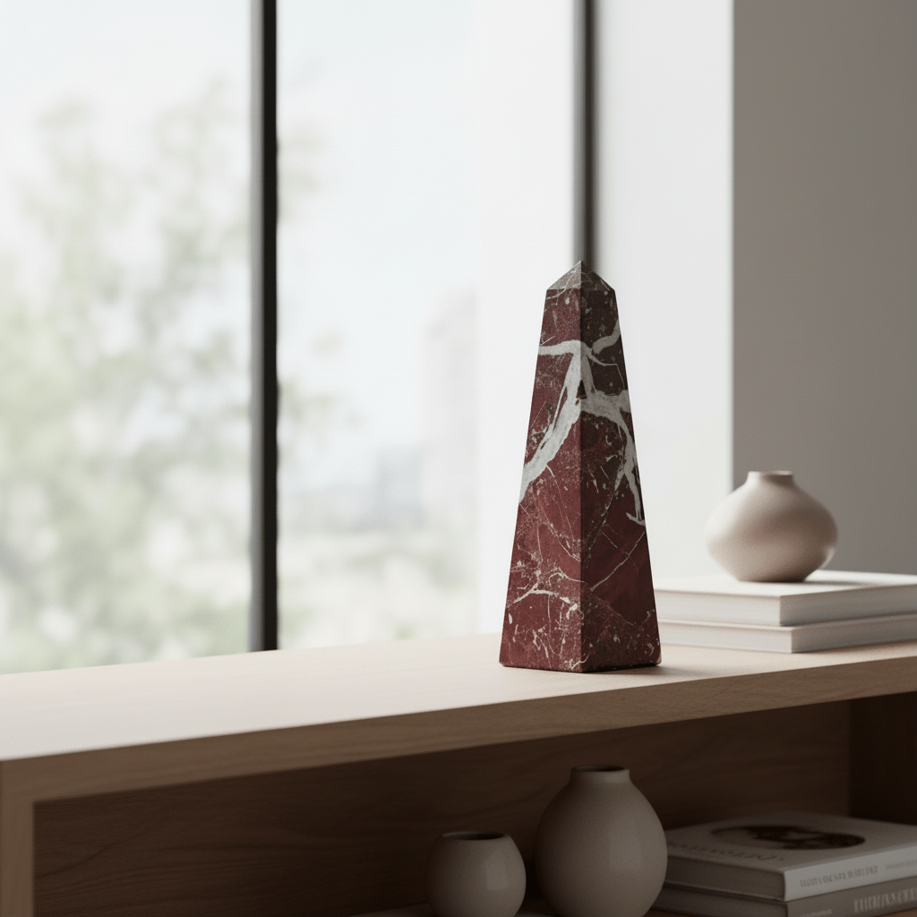 Salmo Small Red Marble Obelisk
