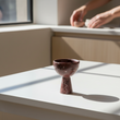 Salmo Small Red Marble Pedestal Bowl