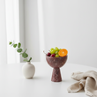 Salmo Small Red Marble Pedestal Bowl
