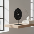 Salmo Small Round Black Marble Disc Sculpture